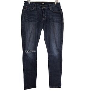 Hudson Krista Super Skinny Jeans Womens 29 Dark Wash Distressed Denim Stretch